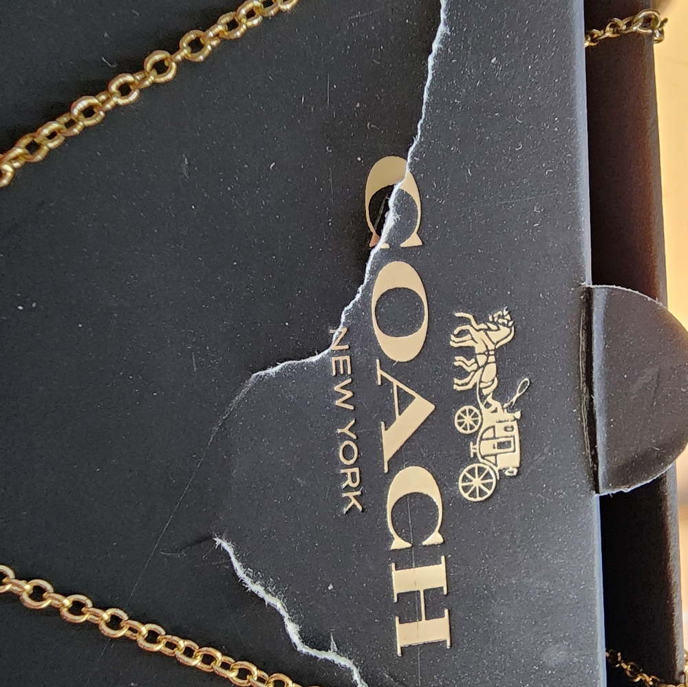 Coach Gold Heart Pendant Locket Necklace - Picture 8 of 8